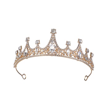 Vjenčana tiara od legure, K-9 čistoća, elektroplating, bijeli kristali