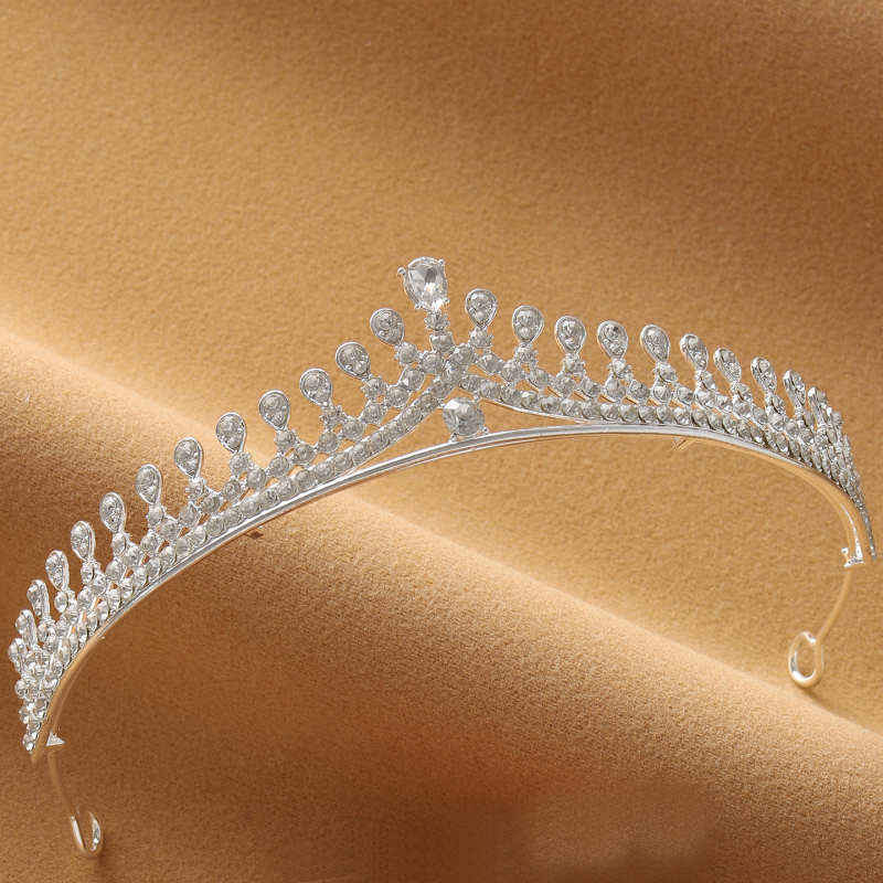 Set za glavu: kruna, tiara i naušnice (legura, 5K čistoća, japansko-korejski stil, umjetni kamenčići, elektroplatiranje)