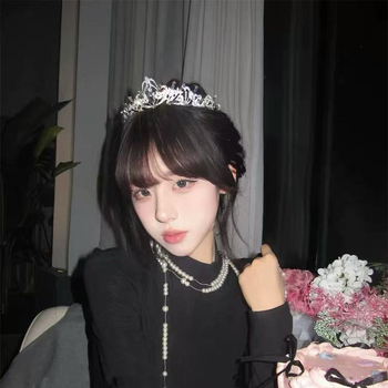 Čelenka za kosu s francuskim baroknim prinčevskim kronom, bijeli kristali, legura, etnički stil, kapljasti oblik, elektroplatiranje