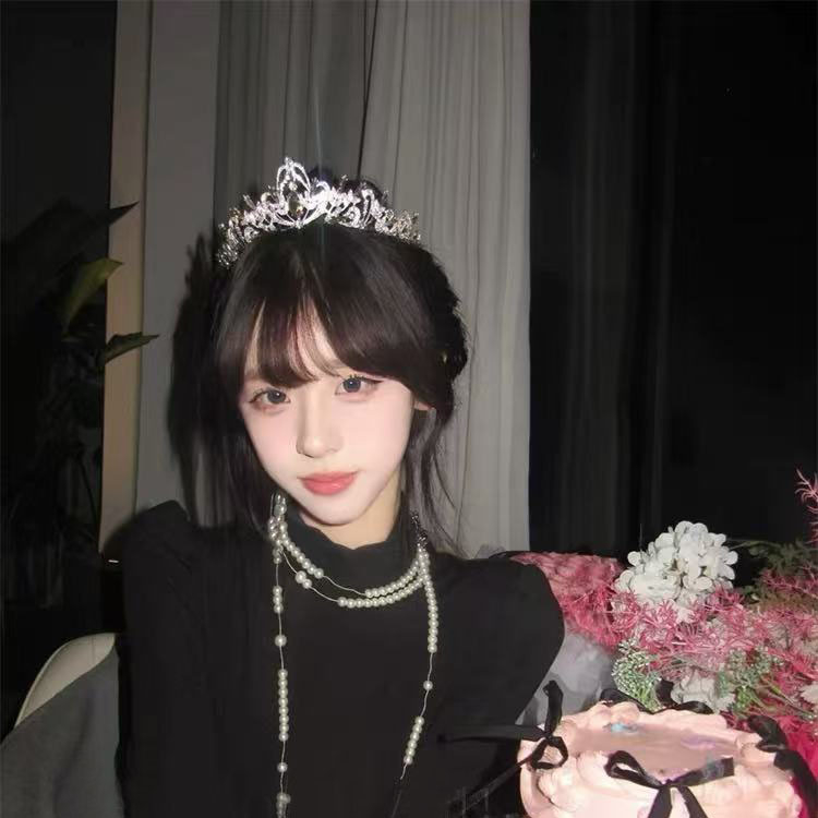 Čelenka za kosu s francuskim baroknim prinčevskim kronom, bijeli kristali, legura, etnički stil, kapljasti oblik, elektroplatiranje