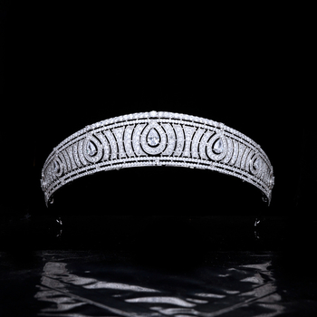 Barokna tiara za žene s bakrenom osnovom, AAA cirkon