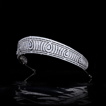 Barokna tiara za žene s bakrenom osnovom, AAA cirkon