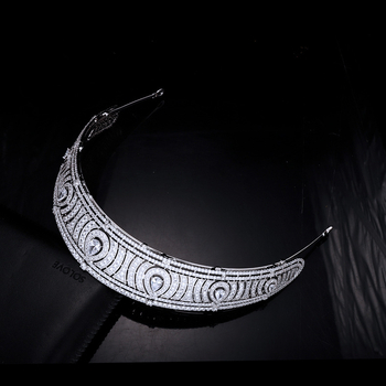 Barokna tiara za žene s bakrenom osnovom, AAA cirkon