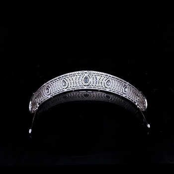 Barokna tiara za žene s bakrenom osnovom, AAA cirkon