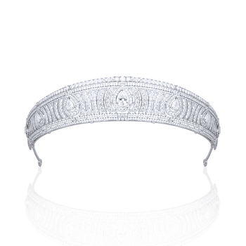 Barokna tiara za žene s bakrenom osnovom, AAA cirkon