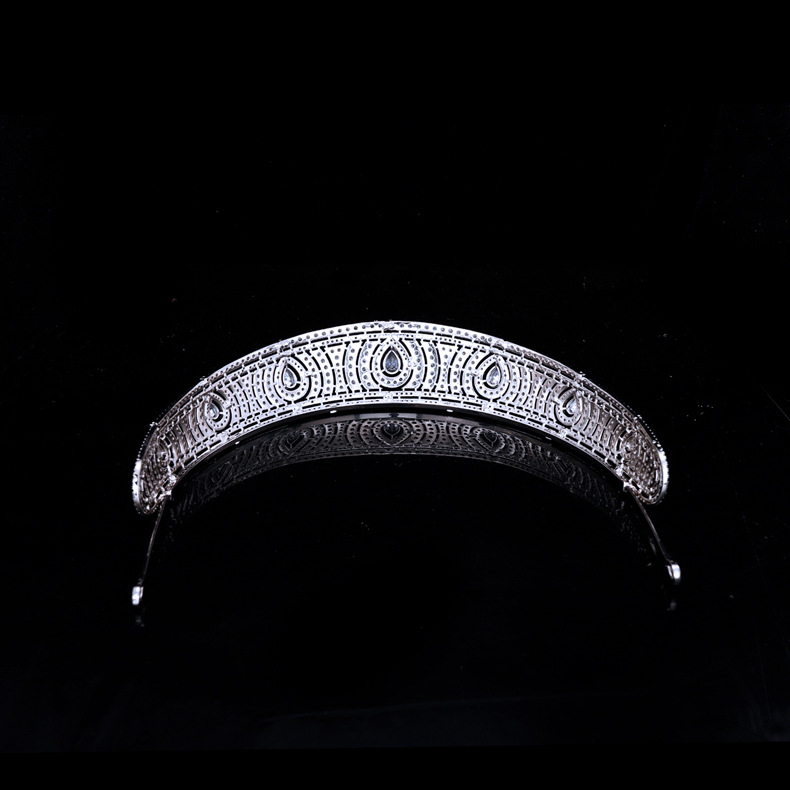 Barokna tiara za žene s bakrenom osnovom, AAA cirkon