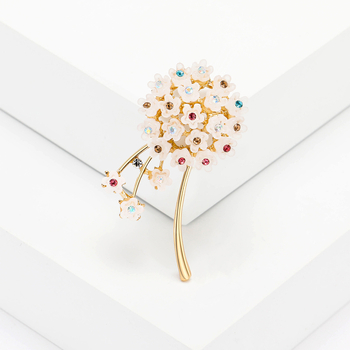 Broš od legure s dizajnom cvijeta i dijamantima za žene – jednostavan dekorativni dodatak