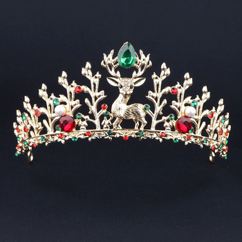 Mingge vjenčana kruna za kosu s rhinestones — božićni svečani dodaci za kosu (Jesen 2024)