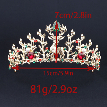 Mingge vjenčana kruna za kosu s rhinestones — božićni svečani dodaci za kosu (Jesen 2024)