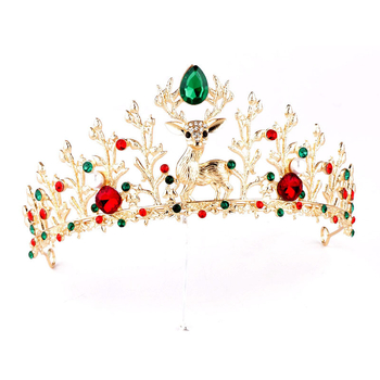 Mingge vjenčana kruna za kosu s rhinestones — božićni svečani dodaci za kosu (Jesen 2024)