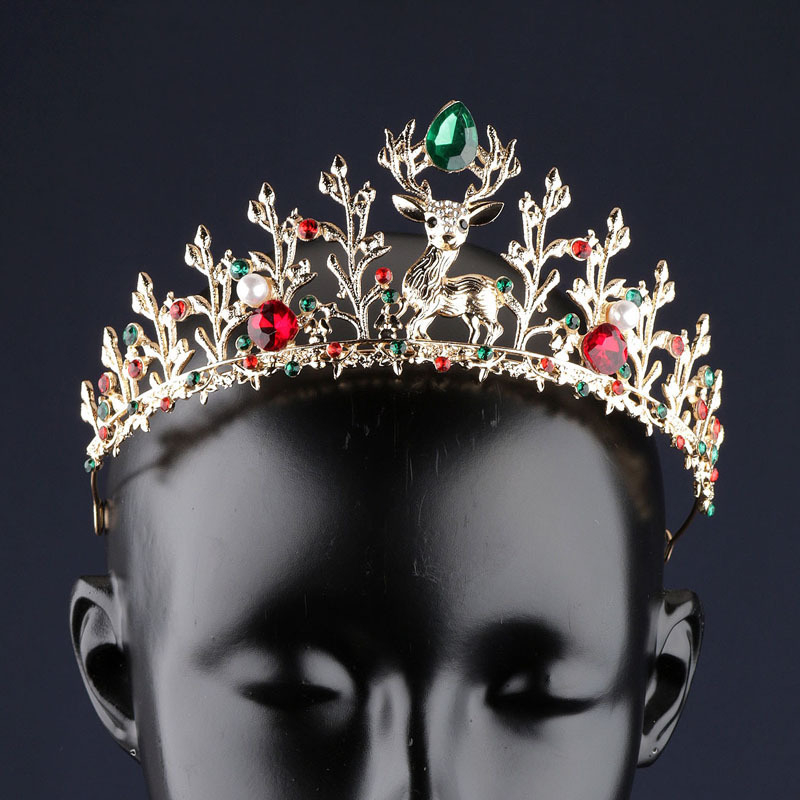 Mingge vjenčana kruna za kosu s rhinestones — božićni svečani dodaci za kosu (Jesen 2024)
