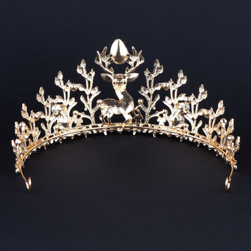 Mingge vjenčana kruna za kosu s rhinestones — božićni svečani dodaci za kosu (Jesen 2024)