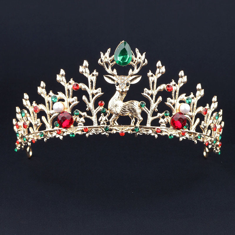 Mingge vjenčana kruna za kosu s rhinestones — božićni svečani dodaci za kosu (Jesen 2024)