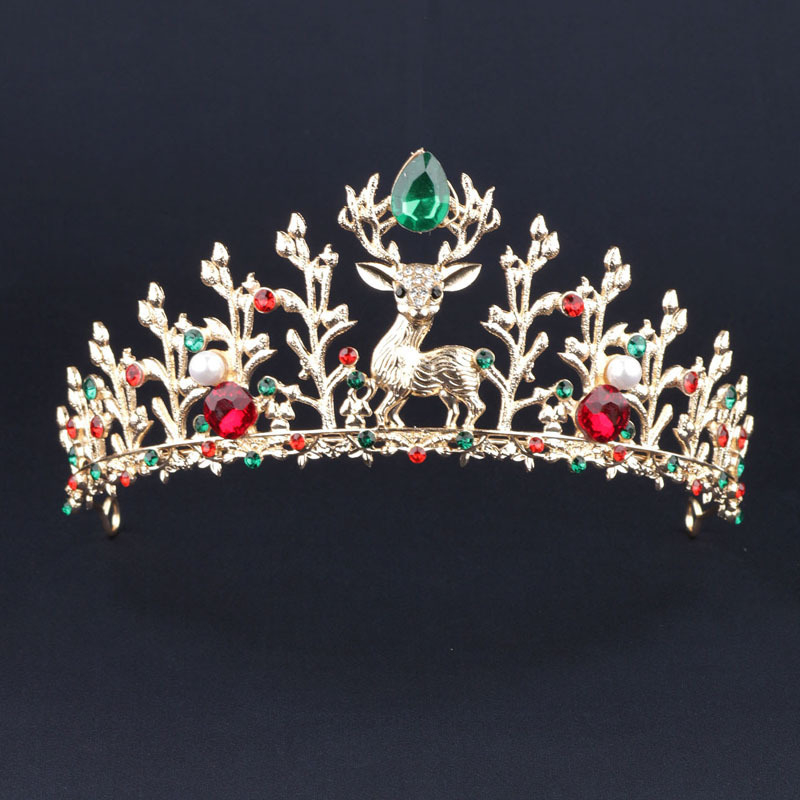 Mingge vjenčana kruna za kosu s rhinestones — božićni svečani dodaci za kosu (Jesen 2024)