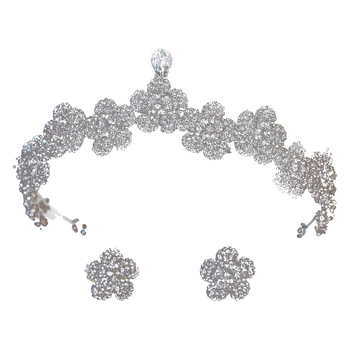 Γυναικείο στέμμα από κράμα, χειροποίητο αξεσουάρ μαλλιών με σχέδιο μπαρόκ και κρύσταλλα άλλου τύπου, κατάλληλο για γάμους ή γενέθλια