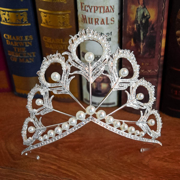 Vjenčana tiara – rhinestone perle, cinkov legura, elektroplating, cvjetni dizajn, europski stil
