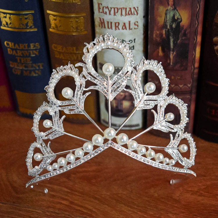 Vjenčana tiara – rhinestone perle, cinkov legura, elektroplating, cvjetni dizajn, europski stil