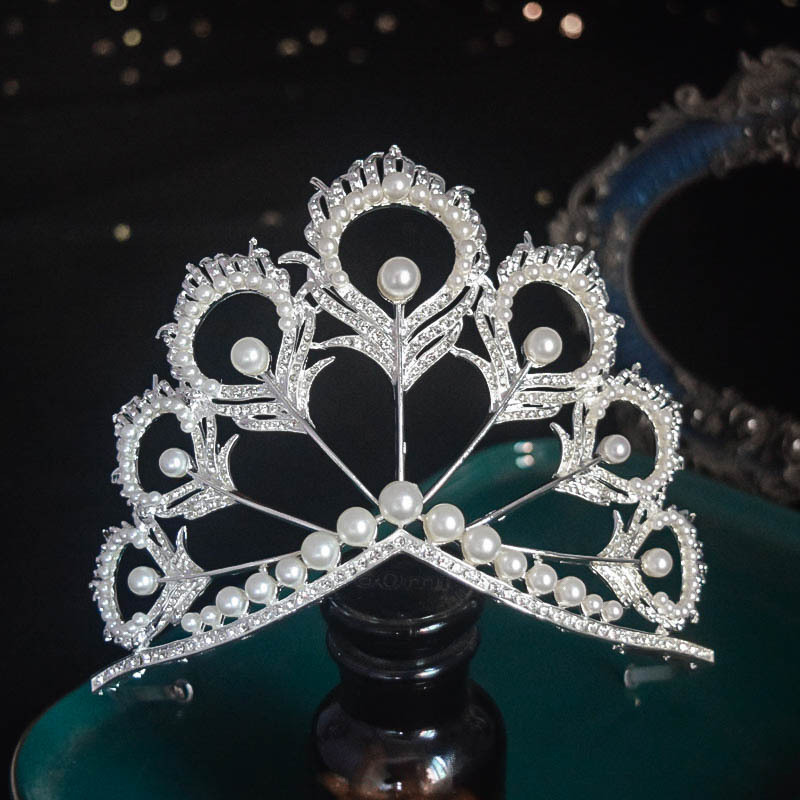 Vjenčana tiara – rhinestone perle, cinkov legura, elektroplating, cvjetni dizajn, europski stil