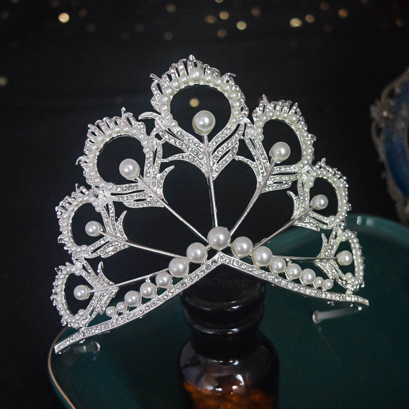 Vjenčana tiara – rhinestone perle, cinkov legura, elektroplating, cvjetni dizajn, europski stil