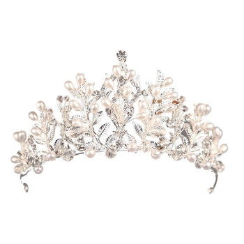 Nevjina tiara od legure, ručno izrađena, korejskog stila, s kristalima
