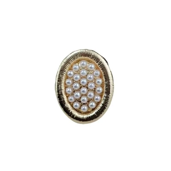 Pin za rever, geometrijsko legura s elektroplatiranim završetkom, kristalni detalji i lažne perle, dekorativna unisex rever pin