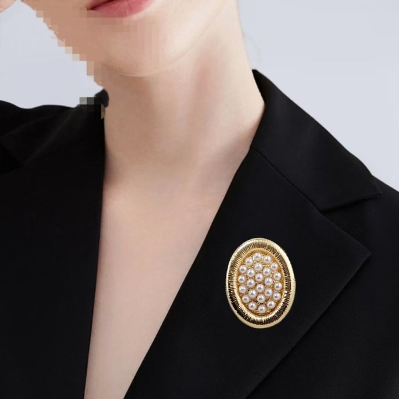 Pin za rever, geometrijsko legura s elektroplatiranim završetkom, kristalni detalji i lažne perle, dekorativna unisex rever pin