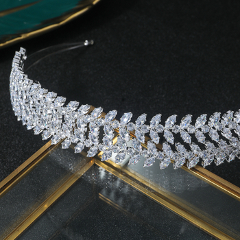 Krona za glavu s rhinestones kristalima, Platinum Rainbow, stil Fashion OL, oblik: kruna, završna obrada: elektroplatiranje