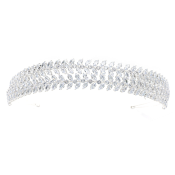 Krona za glavu s rhinestones kristalima, Platinum Rainbow, stil Fashion OL, oblik: kruna, završna obrada: elektroplatiranje