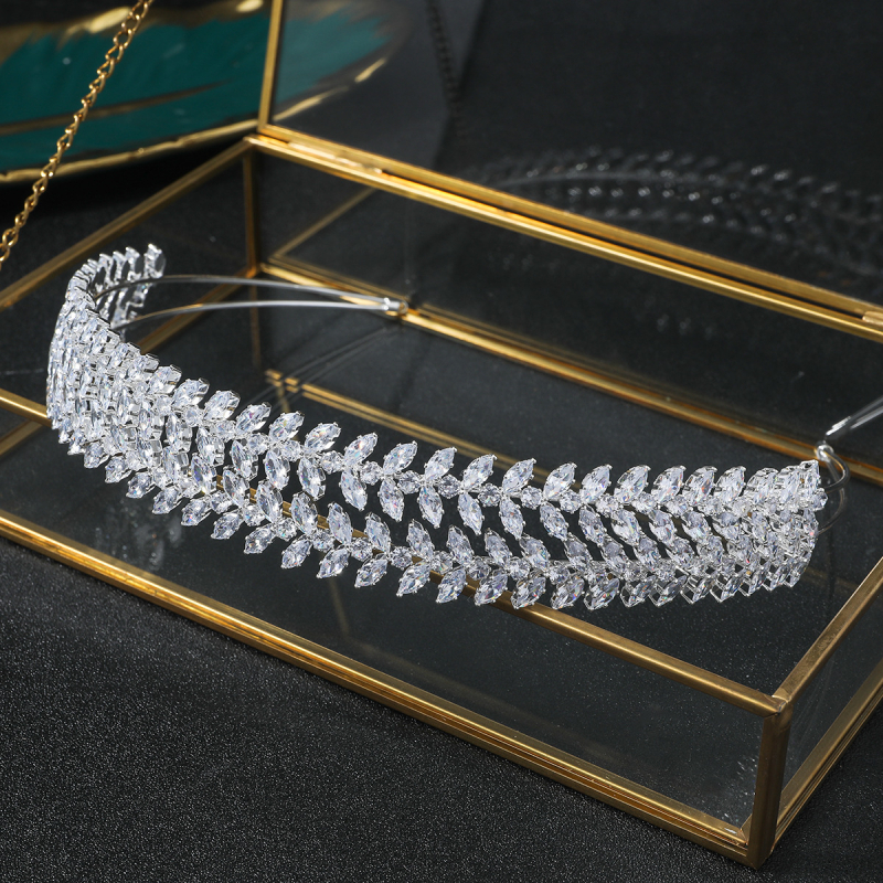 Krona za glavu s rhinestones kristalima, Platinum Rainbow, stil Fashion OL, oblik: kruna, završna obrada: elektroplatiranje