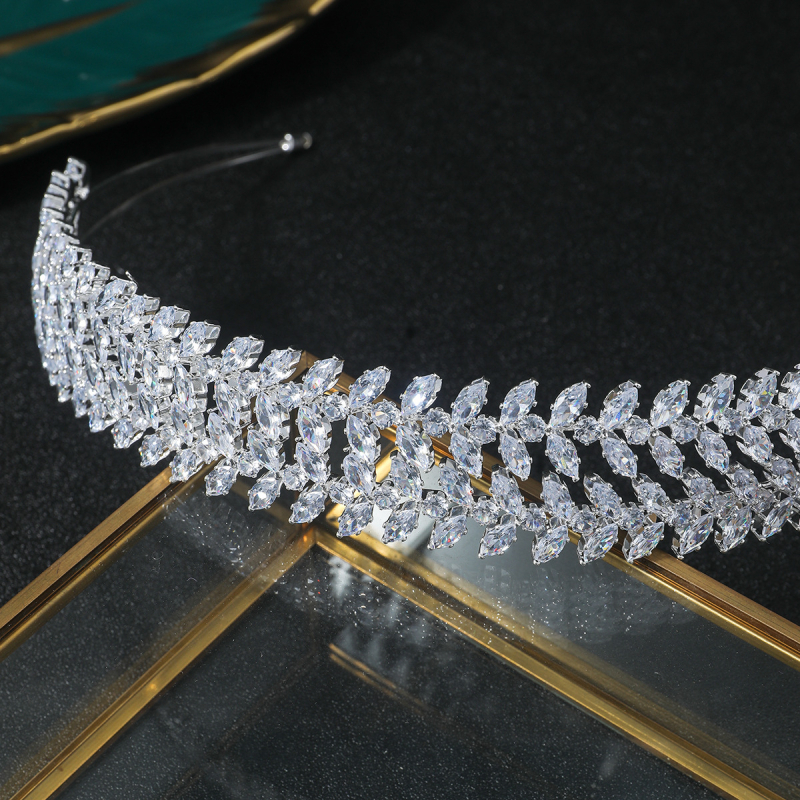 Krona za glavu s rhinestones kristalima, Platinum Rainbow, stil Fashion OL, oblik: kruna, završna obrada: elektroplatiranje