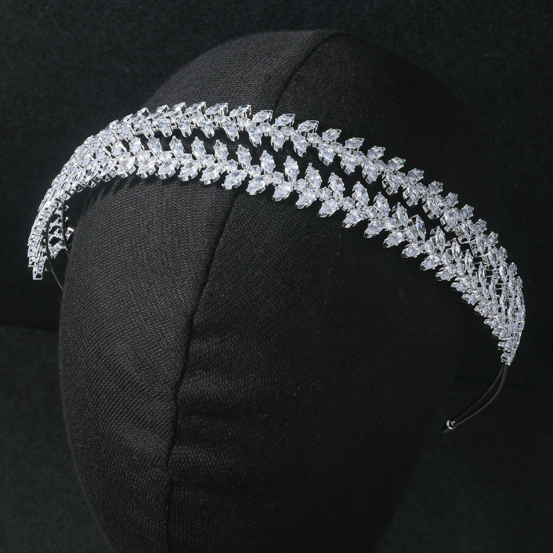 Krona za glavu s rhinestones kristalima, Platinum Rainbow, stil Fashion OL, oblik: kruna, završna obrada: elektroplatiranje