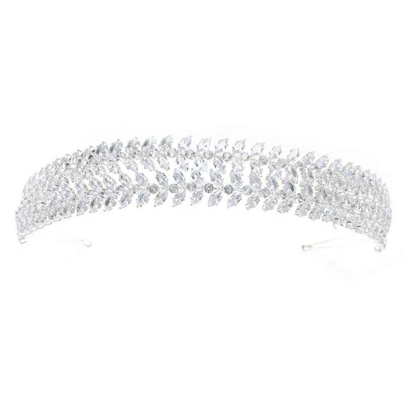 Krona za glavu s rhinestones kristalima, Platinum Rainbow, stil Fashion OL, oblik: kruna, završna obrada: elektroplatiranje