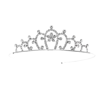 Tiara za kosu od legure s kristalima, elektroplatinirana