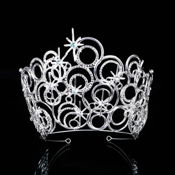 Στέμμα από κράμα με λευκά κρύσταλλα, γυναικείο vintage στυλ, για γάμο και πασαρέλα, ακρίβεια στην κατασκευή