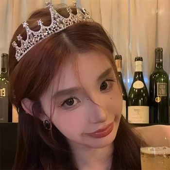 Κορώνα για μαλλιά για κορίτσια – κράμα, επικάλυψη αργύρου, στυλ κορώνας, λευκά κρύσταλλα