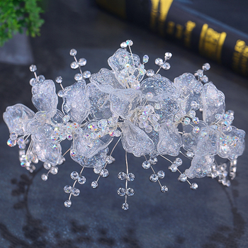Tiara za kosu - Vintage stil, cvjetni oblik kristalna tiara od legure, elektroplatiranje, pogodno za vjenčanje
