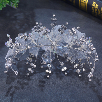 Tiara za kosu - Vintage stil, cvjetni oblik kristalna tiara od legure, elektroplatiranje, pogodno za vjenčanje