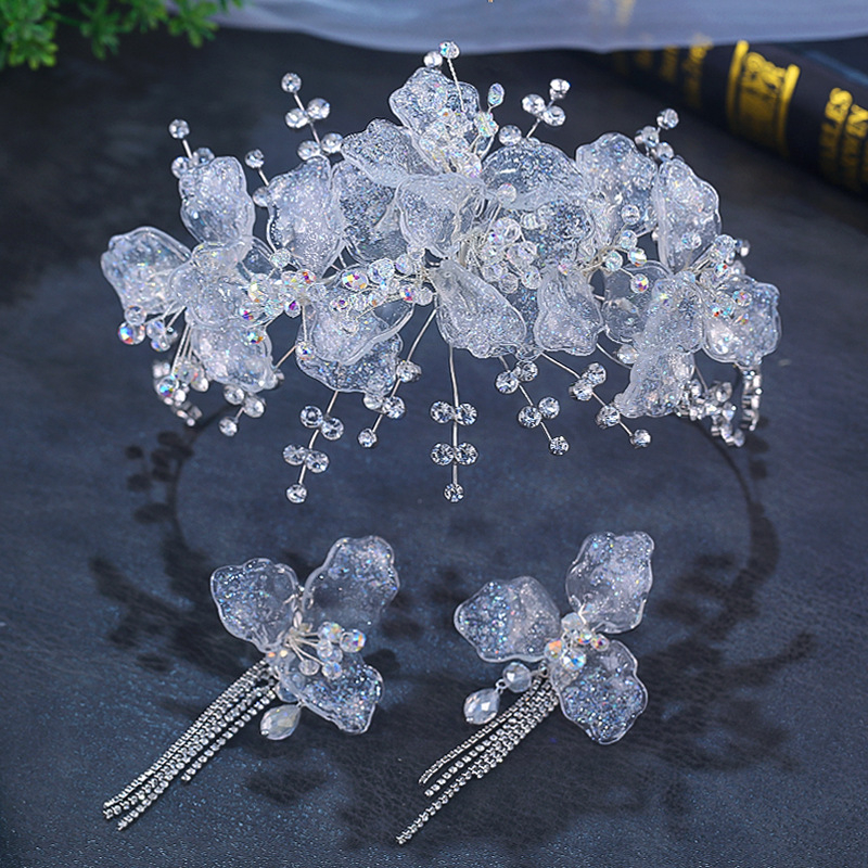 Tiara za kosu - Vintage stil, cvjetni oblik kristalna tiara od legure, elektroplatiranje, pogodno za vjenčanje