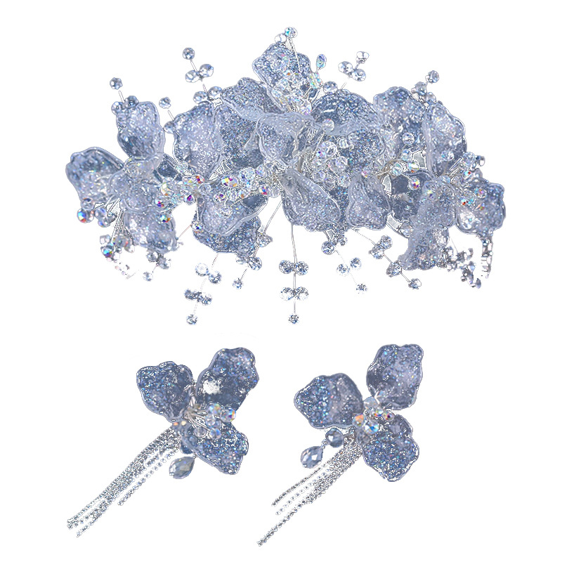 Tiara za kosu - Vintage stil, cvjetni oblik kristalna tiara od legure, elektroplatiranje, pogodno za vjenčanje