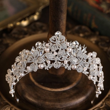 Feniks tiara za nevjestu, korejskog stila princeza, kristalna svadbena diadema — luksuzan dodatak za kosu