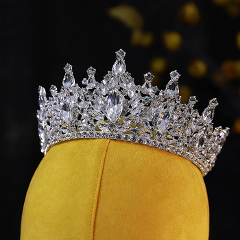 Barokni kristalni tiara za žene - diadem od legure s dijamantnom obradom, pogodna za vjenčanja, rođendane i godišnjice