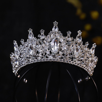Barokni kristalni tiara za žene - diadem od legure s dijamantnom obradom, pogodna za vjenčanja, rođendane i godišnjice