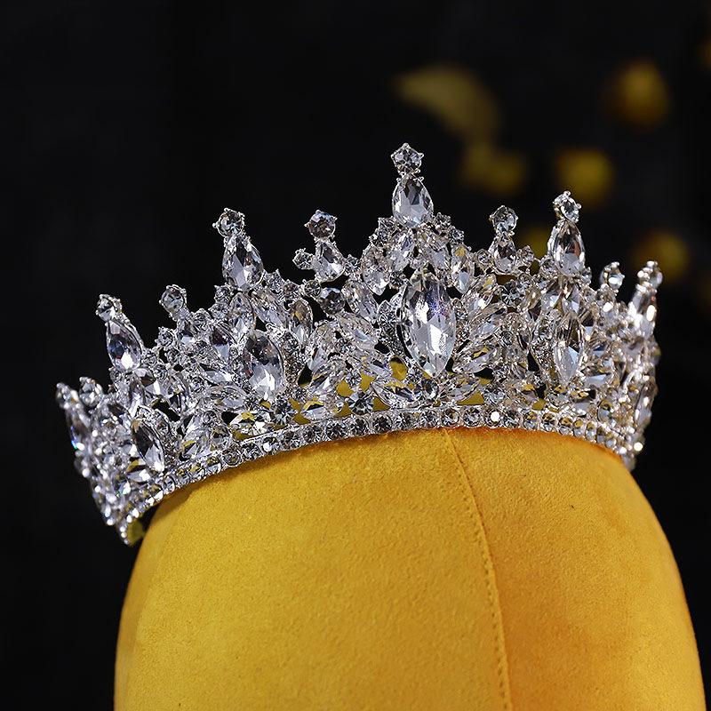 Barokni kristalni tiara za žene - diadem od legure s dijamantnom obradom, pogodna za vjenčanja, rođendane i godišnjice