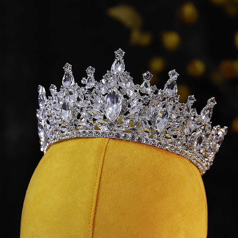 Barokni kristalni tiara za žene - diadem od legure s dijamantnom obradom, pogodna za vjenčanja, rođendane i godišnjice