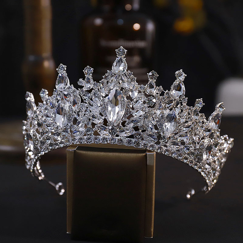 Barokni kristalni tiara za žene - diadem od legure s dijamantnom obradom, pogodna za vjenčanja, rođendane i godišnjice
