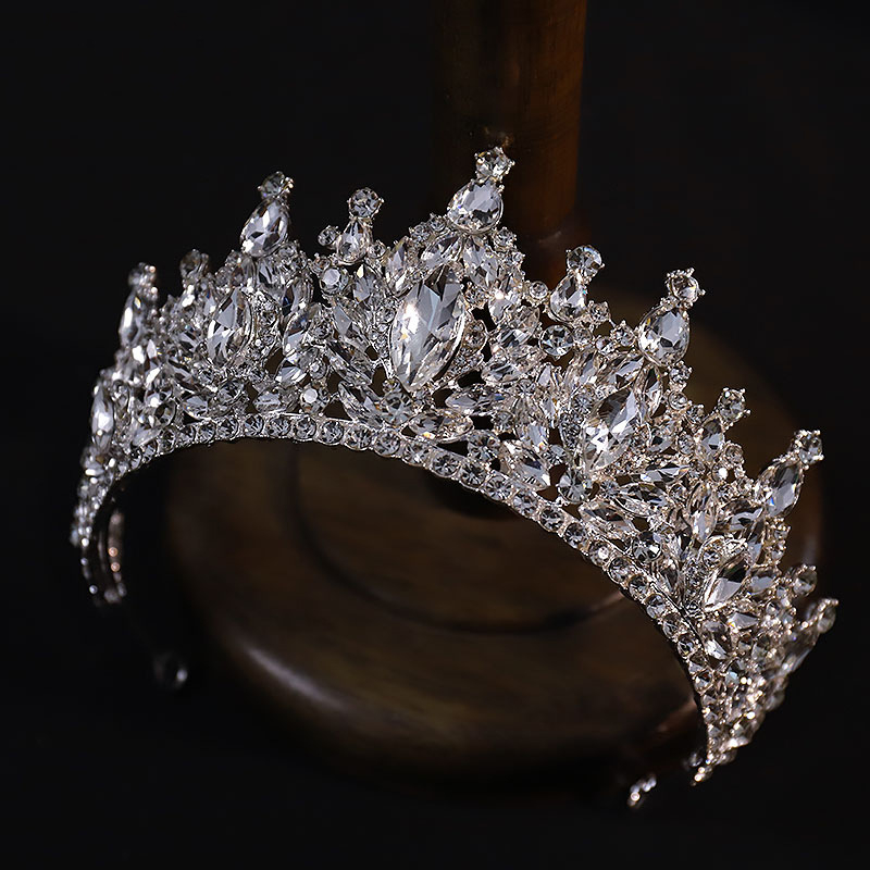 Barokni kristalni tiara za žene - diadem od legure s dijamantnom obradom, pogodna za vjenčanja, rođendane i godišnjice
