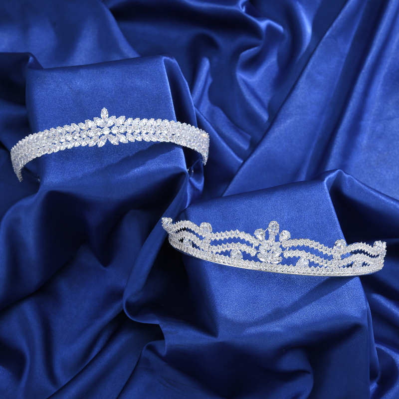 Κορώνα ζιρκόν για γάμο σε δασικό στιλ, απλό και κομψό στέμμα για φωτογράφηση και παραστάσεις