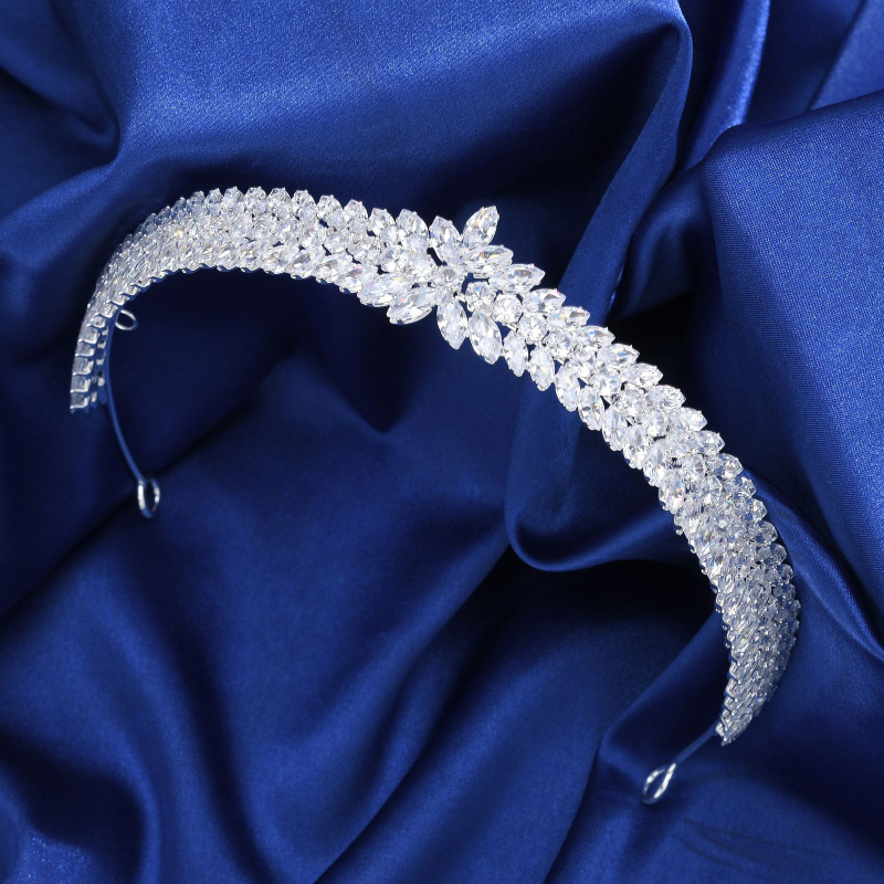 Κορώνα ζιρκόν για γάμο σε δασικό στιλ, απλό και κομψό στέμμα για φωτογράφηση και παραστάσεις