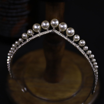 Menyasszonyi korona fejpánt, ötvözetből, retro stílus, elektroplattázott felület