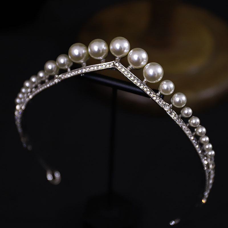 Menyasszonyi korona fejpánt, ötvözetből, retro stílus, elektroplattázott felület